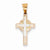 14k Gold Two-tone Textured Hollow Cross Pendant, Pendants for Necklace