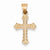 14k Rose Gold Heart Hollow Cross Pendant, Pendants for Necklace