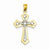 14k Gold Rhodium Diamond Cross Pendant, Pendants for Necklace