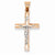 14k Two-tone Gold Hollow Crucifix Pendant, Pendants for Necklace