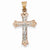 14k Gold Two-tone Hollow Crucifix pendant, Pendants for Necklace