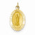 14k Gold Polished and Satin Our Lady of Guadalupe Medal pendant, Charm