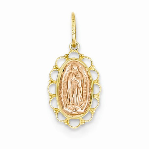14k Gold Two-tone Guadalupe Pendant, Pendants for Necklace