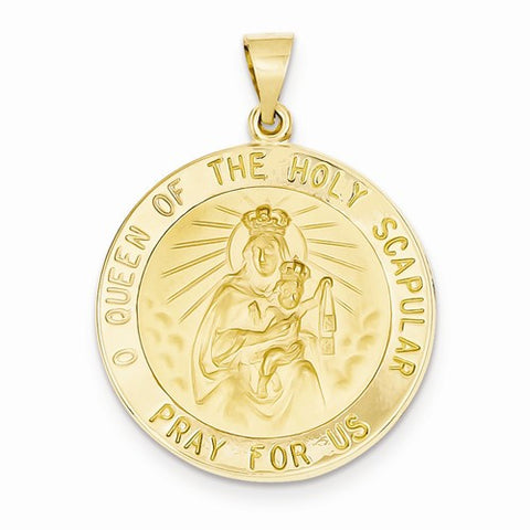 14k Gold Queen of the Holy Scapular Reversible Medal Pendant, Pendants for Necklace