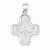 14k White Gold Polished and Satin Four Way Medal Pendant, Pendants for Necklace