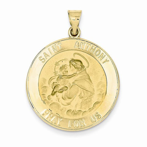 14k Gold Polished and Satin St. Anthony Medal pendant, Dazzling Pendants for Necklace
