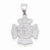 14k White Gold Polished and Satin St. Florian Badge Pendant, Pendants for Necklace