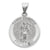 14k White Gold Polished and Satin St. Florian Medal Pendant, Pendants for Necklace