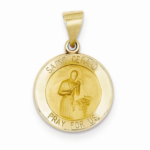 14k Gold Polished and Satin St. Gerard Medal pendant, Delightful Pendants for Necklace