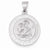 14k White Gold Polished and Satin St. Joseph Medal Pendant, Pendants for Necklace