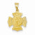 14k Gold Polished and Satin St. Florian Badge Medal Pendant, Pendants for Necklace