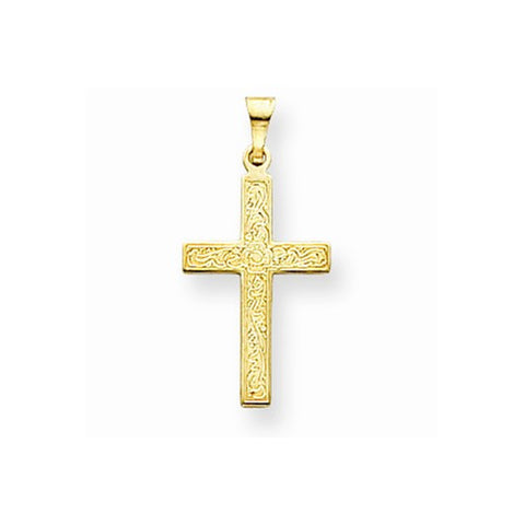 14k Gold Floral Cross pendant, Appealing Pendants for Necklace