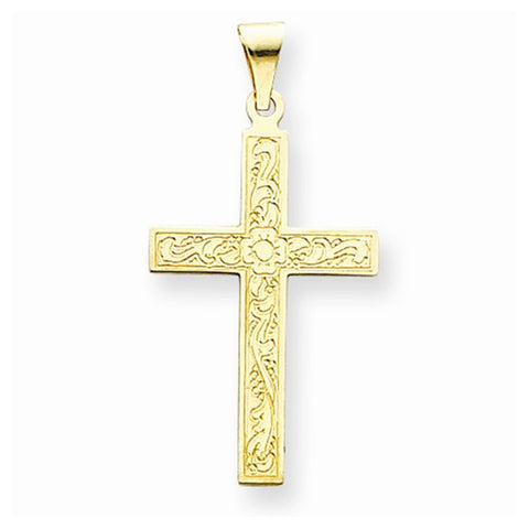 14k Gold Floral Cross pendant, Beautiful Pendants for Necklace