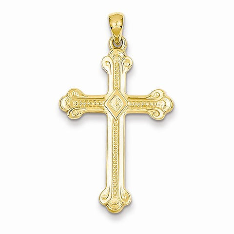 14k Gold Budded Cross pendant, Delightful Pendants for Necklace