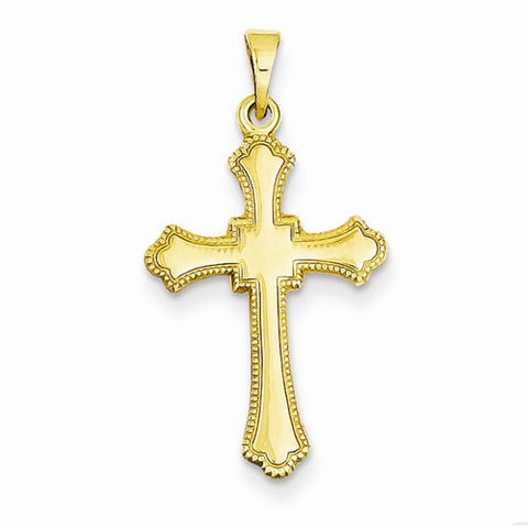 14k Gold Budded Cross pendant, Fine Pendants for Necklace
