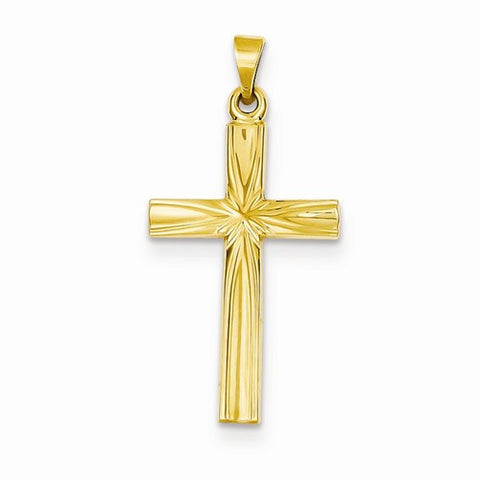 14k Gold Polished Latin Cross pendant, Pretty Pendants for Necklace