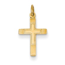 14k Gold Small Cross Charm hide-image