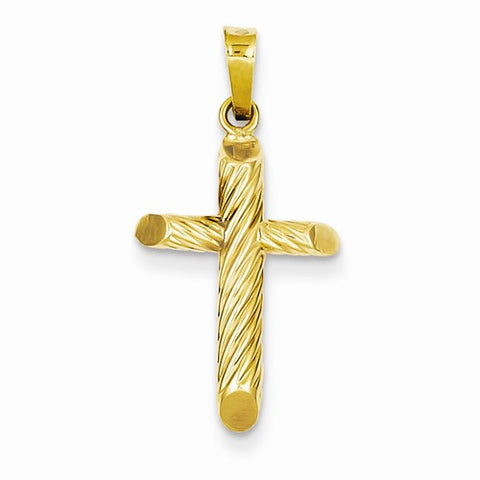 14k Gold Hollow Cross Pendant, Dazzling Pendants for Necklace