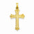 14k Gold Hollow Fleur De Lis Cross pendant, Fine Pendants for Necklace