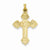 14k Gold Budded Hollow Cross Pendant, Pendants for Necklace