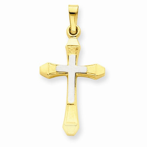 14k Gold Two-tone Hollow Cross pendant, Gorgeous Pendants for Necklace