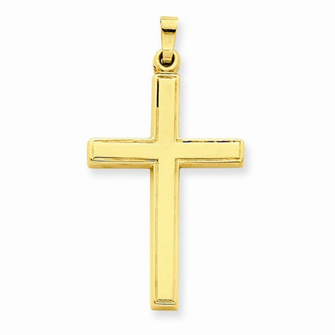 14k Gold Hollow Cross Pendant, Alluring Pendants for Necklace