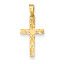 14k Gold Small Hollow Cross Charm hide-image