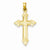 14k Gold Fleur De Lis Cross pendant, Fine Pendants for Necklace