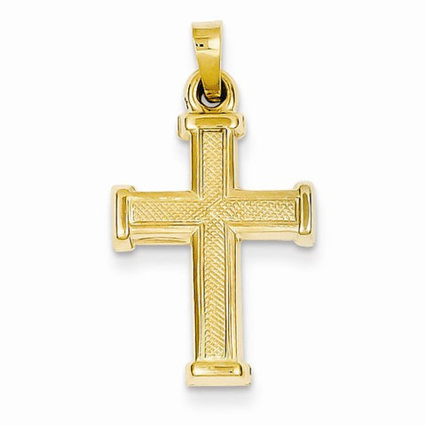14k Gold Hollow Latin Cross pendant, Pretty Pendants for Necklace