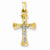 14k Gold Two-tone INRI Hollow Crucifix Pendant, Charm