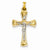 14k Gold Two-tone INRI Hollow Crucifix Pendant, Adorable Pendants for Necklace