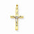 14k Gold Two-tone INRI Hollow Crucifix Pendant, Fine Pendants for Necklace