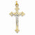 14k Gold Two-tone INRI Hollow Crucifix Pendant, Classy Pendants for Necklace