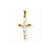 14k Gold Two-tone INRI Hollow Crucifix Pendant, Charm