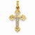 14k Gold Two-tone INRI Hollow Crucifix pendant, Beautiful Pendants for Necklace