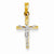 14k Gold Two-tone INRI Hollow Crucifix Pendant, Fine Pendants for Necklace
