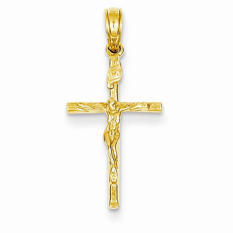 14k Gold INRI Hollow Crucifix pendant, Pendants for Necklace