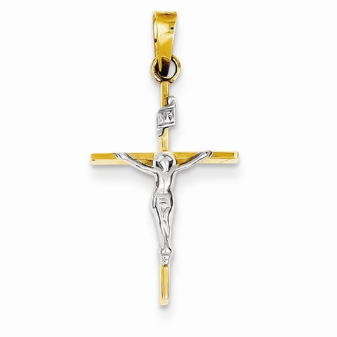 14k Gold Two-tone INRI Crucifix Pendant, Gorgeous Pendants for Necklace