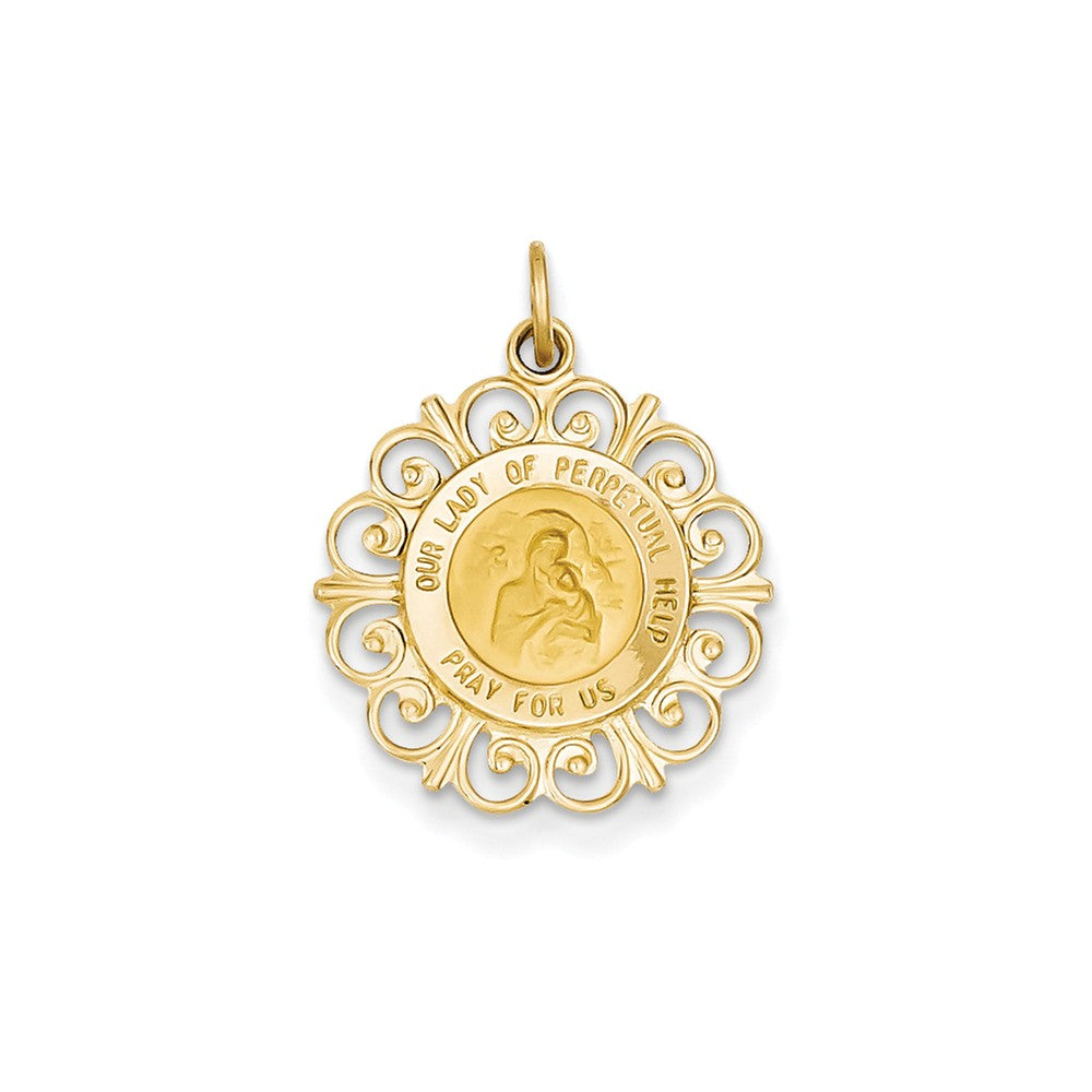 14k Gold Our Lady of Perpetual Help Medal Charm | CharmsToTreasure ...