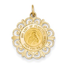 14k Gold Our Lady of Perpetual Help Medal Charm hide-image