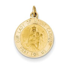 14k Gold Our Lady of Mount Carmel Medal Charm hide-image