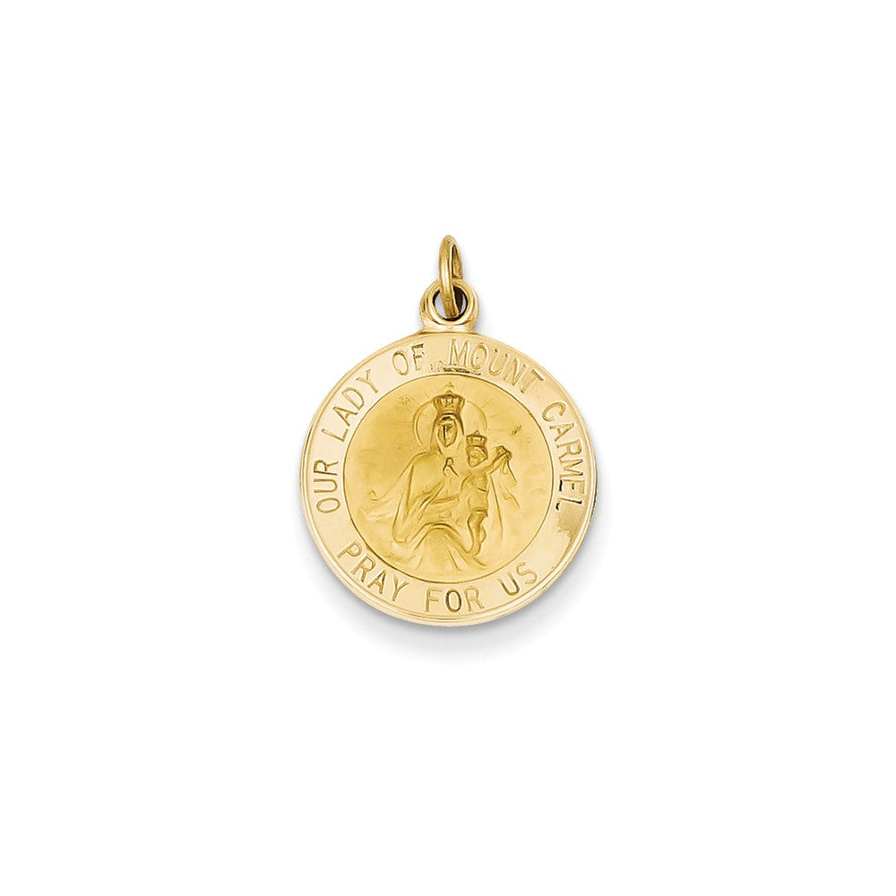 14k Gold Our Lady of Mount Carmel Medal Charm | CharmsToTreasure ...