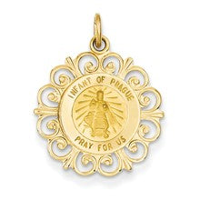 14k Gold Infant of Prague Medal Charm hide-image