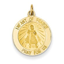 14k Gold Infant of Prague Medal Charm hide-image