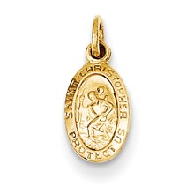14k Gold Saint Christopher Medal Charm hide-image