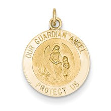 14k Gold Guardian Angel Medal Charm hide-image