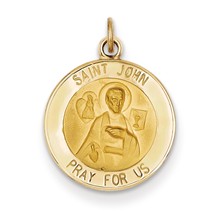 14k Gold Saint John Medal Charm | CharmsToTreasure | CharmsToTreasure