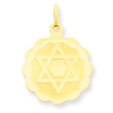 14k Gold Solid Star of David Disc Charm hide-image