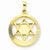 14k Gold Solid Etched Star of David Charm hide-image