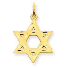 14k Gold Solid Satin Star of David Charm hide-image